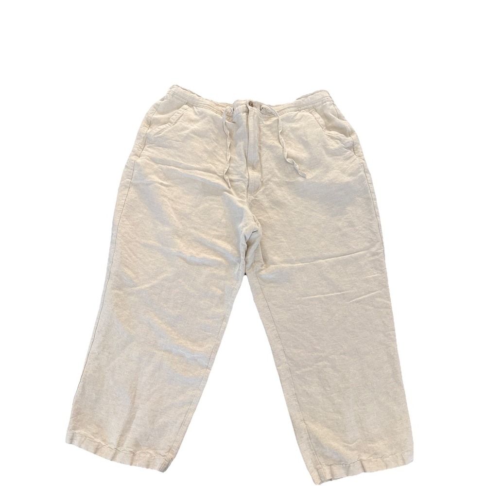 Cubavera Linen-Blend Core‎ Drawstring Pants 2X Capri Linen Rayon